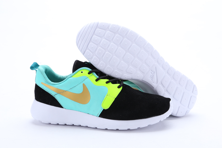 Nike Rosherun Hyp Prs Qs Bleu Noir Chaussures Jaunes